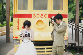 カメラ好きなおふたりの公園フォト