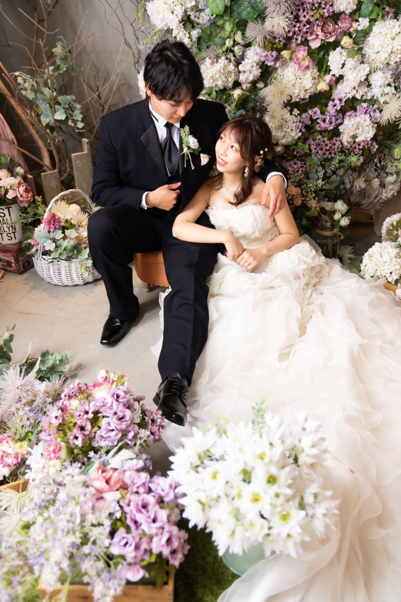 お花に囲まれて