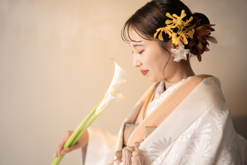 毎月2組限定【生花プラン】「洋1着＋和1着スタジオ」アルバム10P＋使用データ15カット！通常¥235,400→¥213,400