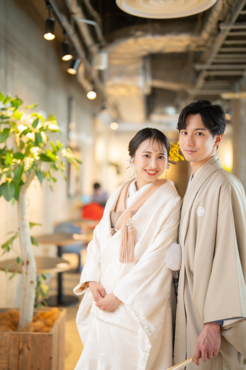 おしゃれな駅ビル・カフェの雰囲気で撮る和装ウェディングフォト 【ALLデータ120カット】