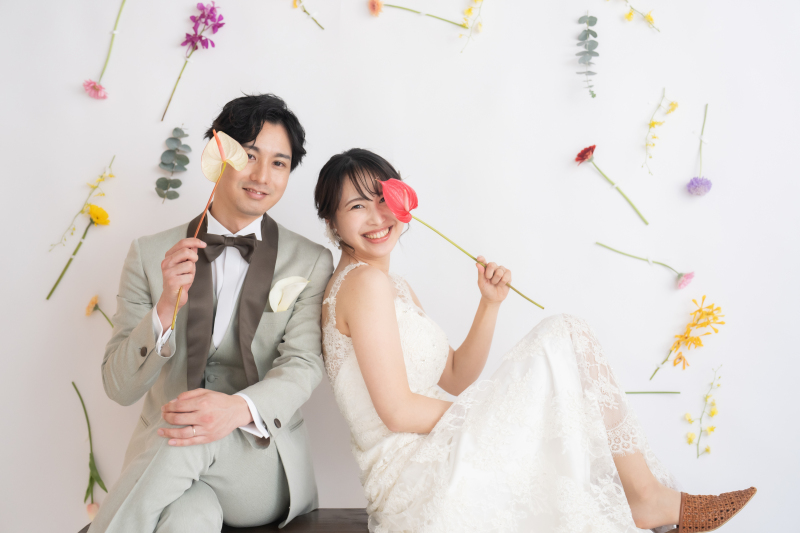 毎月2組限定【生花プラン】「洋1着＋和1着スタジオ」アルバム10P＋使用データ15カット！通常¥235,400→¥213,400