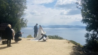 空が見渡せる王子が岳での撮影