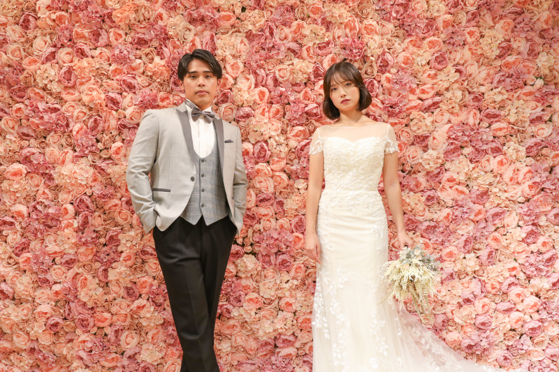 選べる柄のフラワーウォールで素敵な一枚を