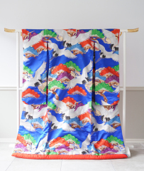 色打掛 1115 青地松に鶴