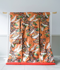 色打掛 1118 黒地鶴松流水