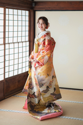 色打掛 1129 鶴に松桜