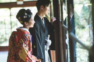 日本邸宅でのロケーション撮影（白川院）