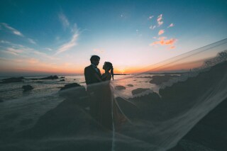 青空と夕焼けに包まれて～城ヶ島～