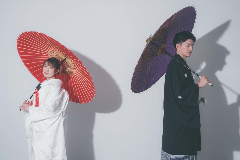 撮影のスタートは和装から!