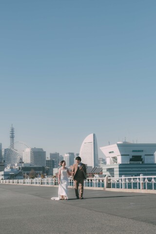 快晴の公園でお散歩
