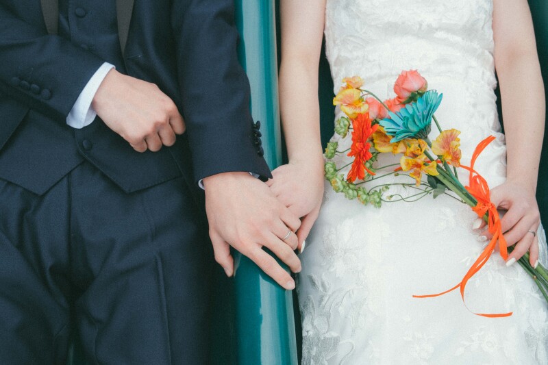 カラフルなブーケと