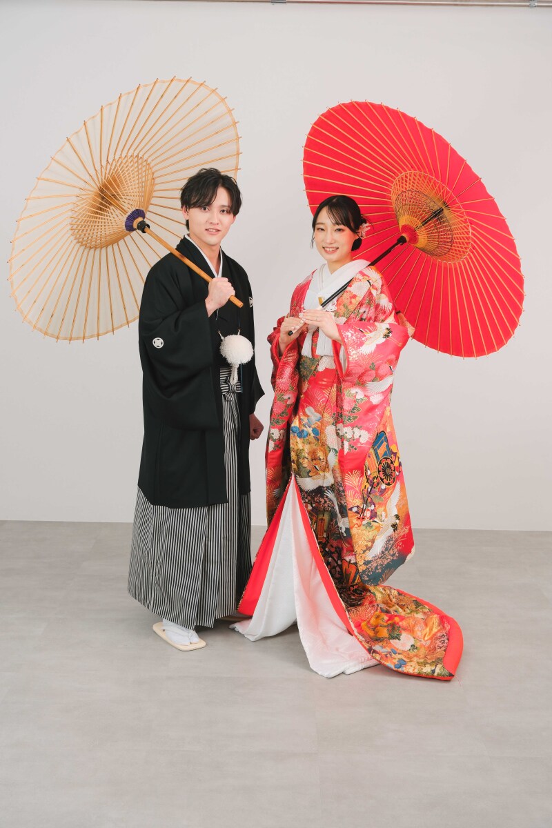 和傘でパシャリ!