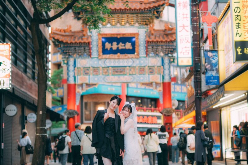 【中華街】◎120分撮影し放題◎全データ色補正付150カット以上納品・新婦様ヘアメイク付き※平日限定プランです。