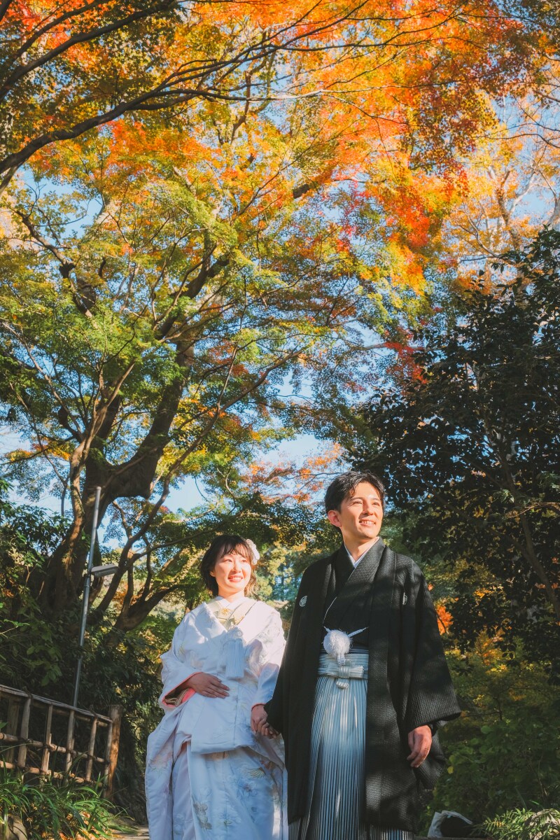 秋の紅葉プラン【妙本寺】鎌倉ロケーション和装撮影 ◎和装スタジオ付き ロケ100カット+スタジオ50カット納品