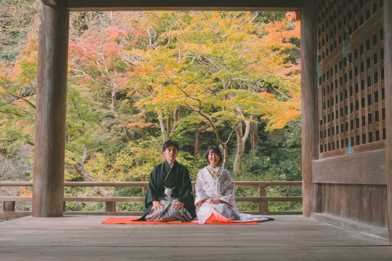 秋の紅葉プラン【妙本寺】鎌倉ロケーション和装撮影 ◎和装スタジオ付き ロケ100カット+スタジオ50カット納品