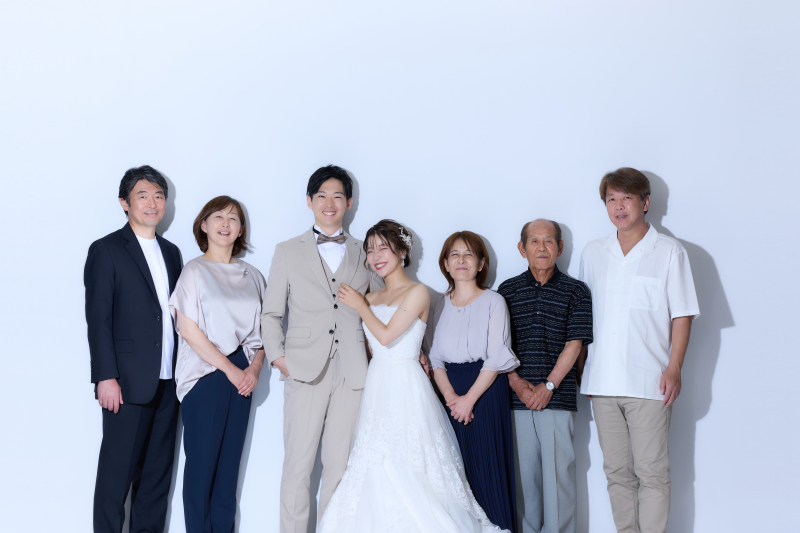 家族の同伴も集合写真も無料でお手伝い