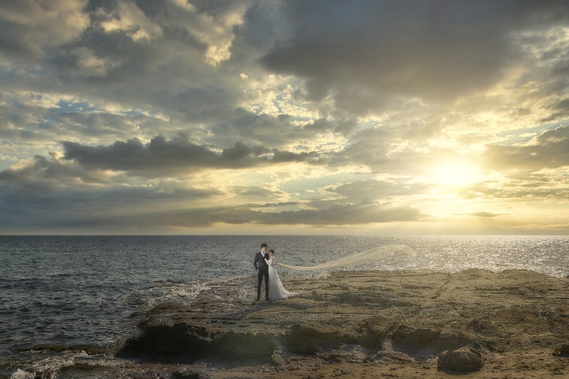 空の海のコントラストが美しい