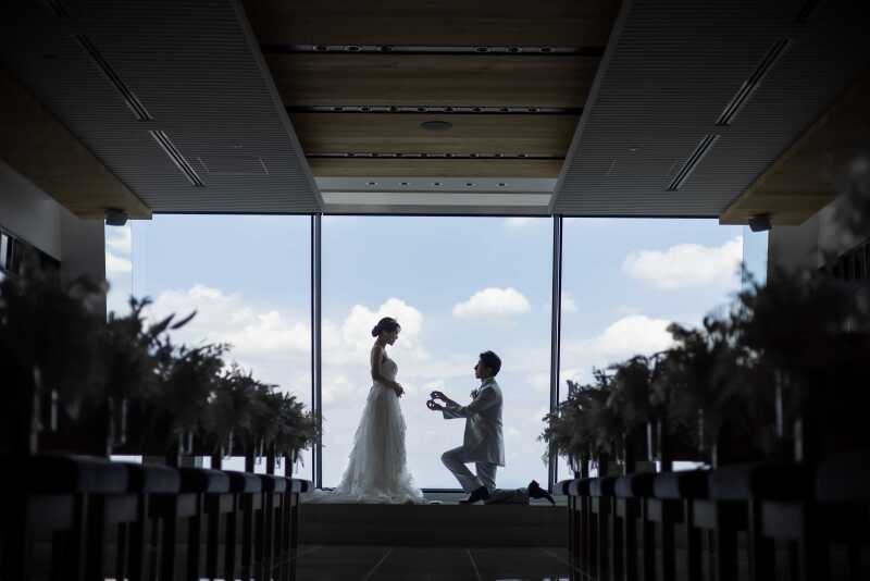 まるで結婚式をしたような写真が残せる