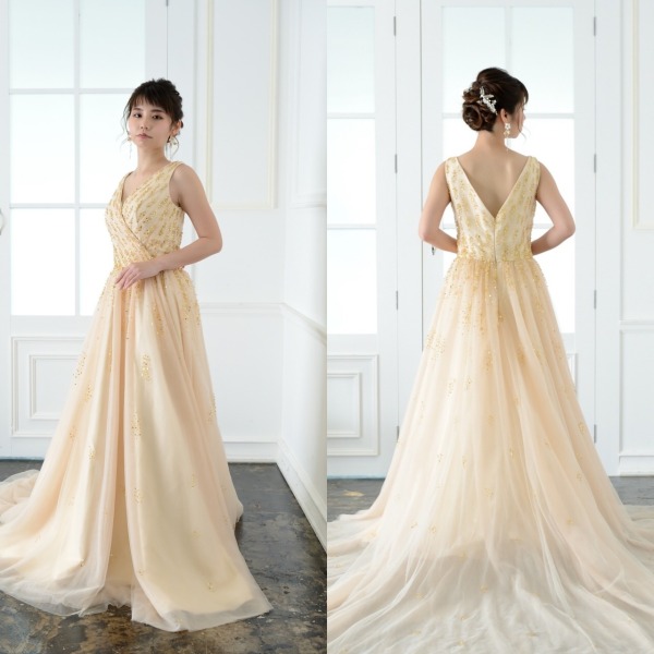 【ロケーション用】ゴールドキラキラドレス