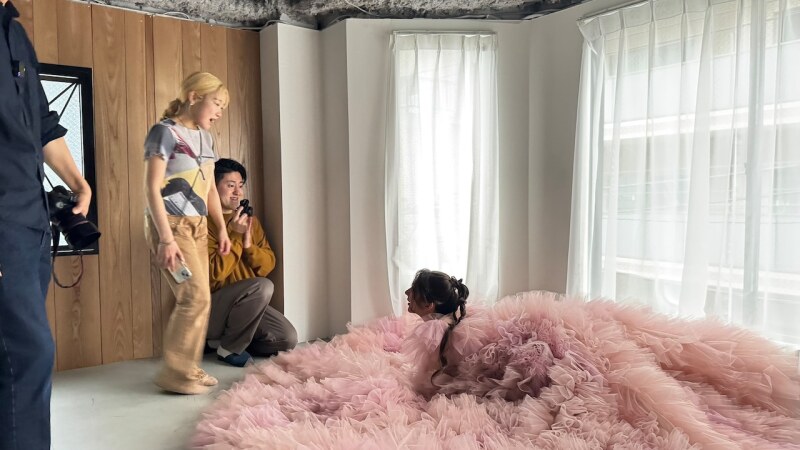 【ロケーション用】ふわふわピンクドレス