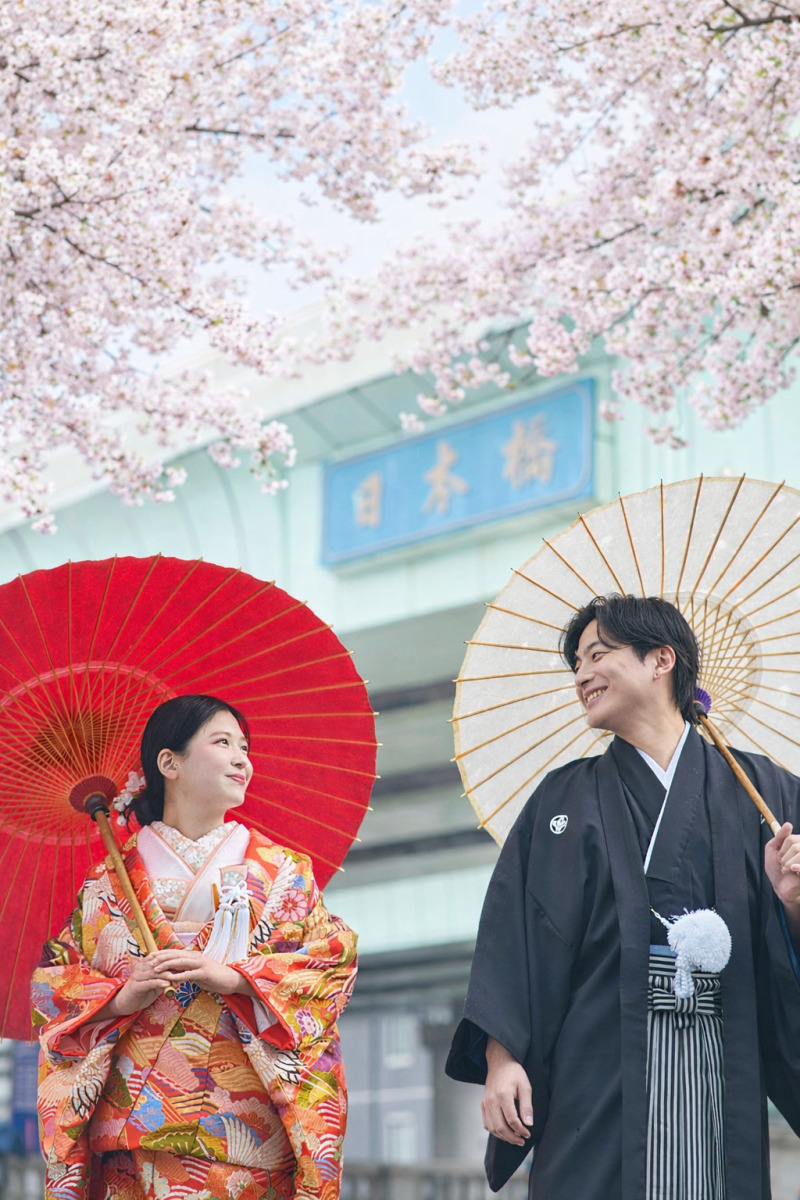 【桜ロケ撮影】和装ロケーション撮影（日本橋）
