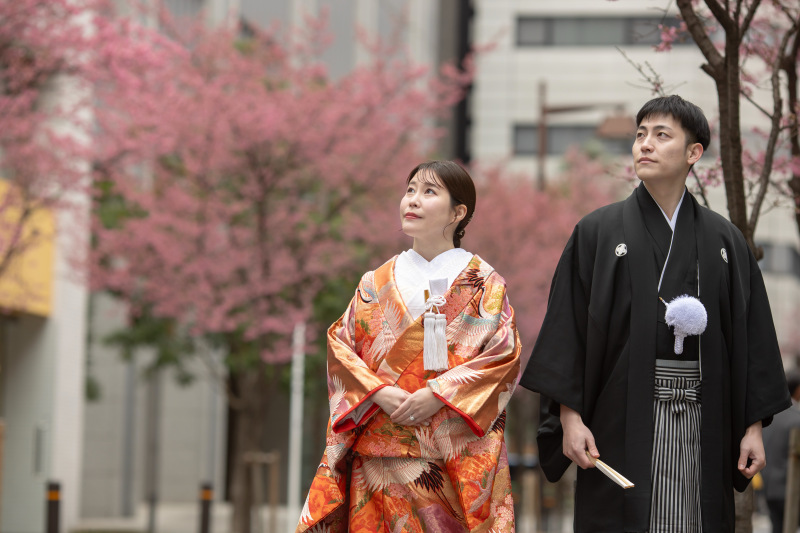 【早割特典：人気オプション無料】和装桜ロケーションプラン（新婦様フルメイク、新郎様へメイク、韓国レタッチ付き）