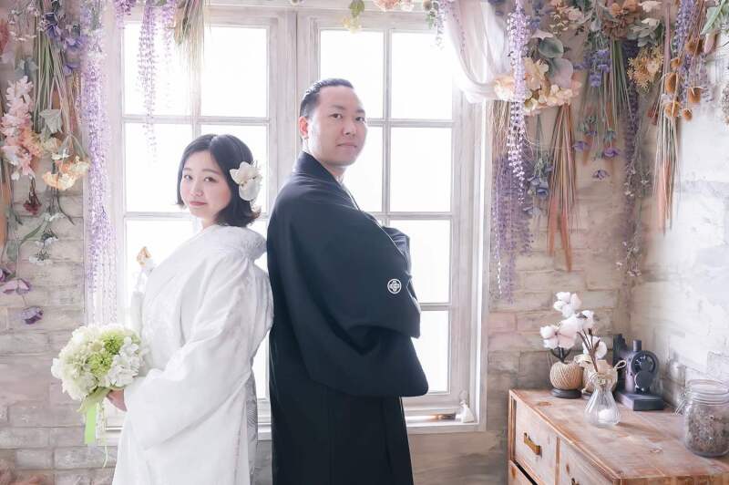 お花と一緒に。