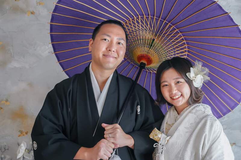 和装でスタジオ撮影