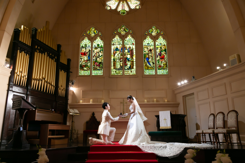 聖壇でプロポーズ