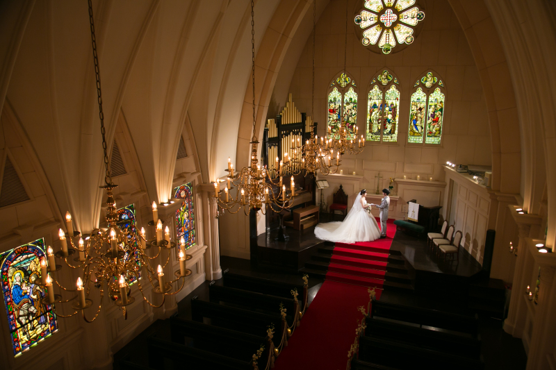 チャーチと館内での撮影