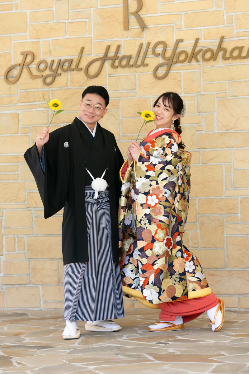 エントランスで