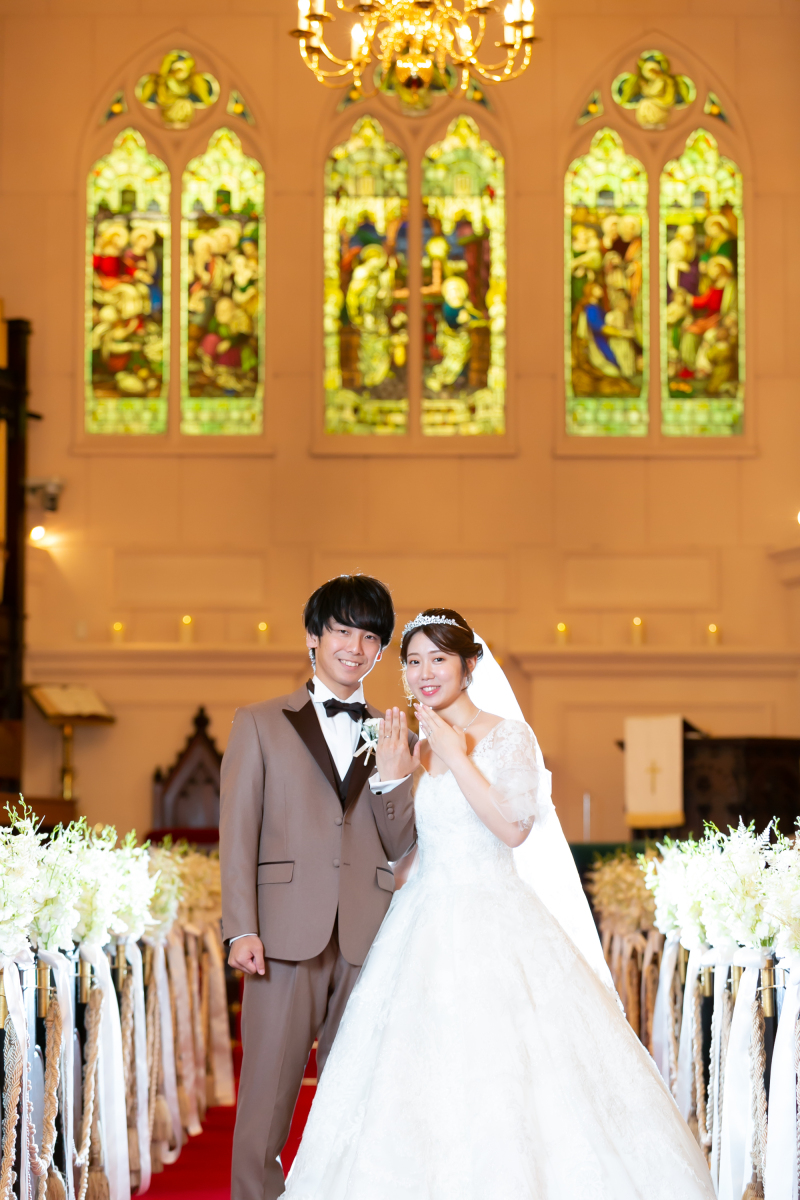 バージンロードでの披露