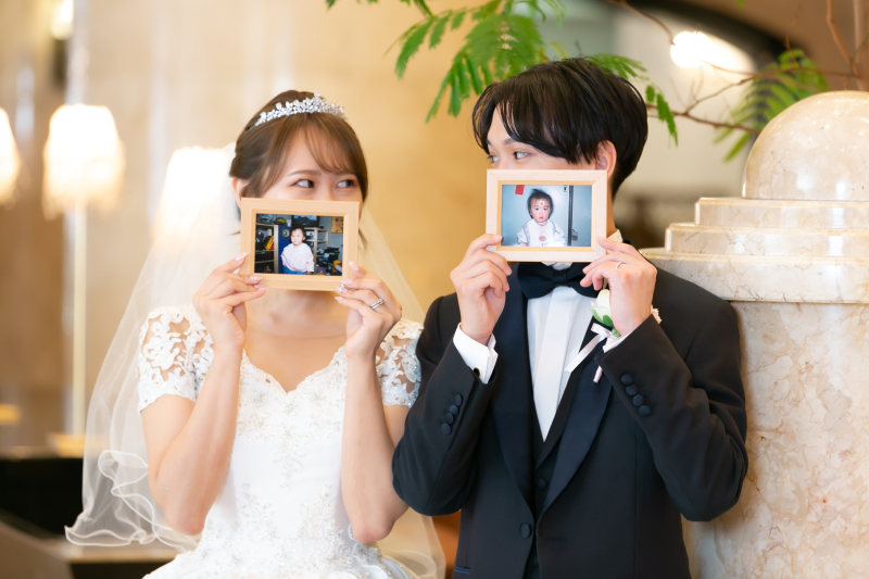 幼い時の写真と一緒に