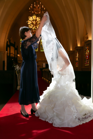 お母さまによるベールダウン風写真