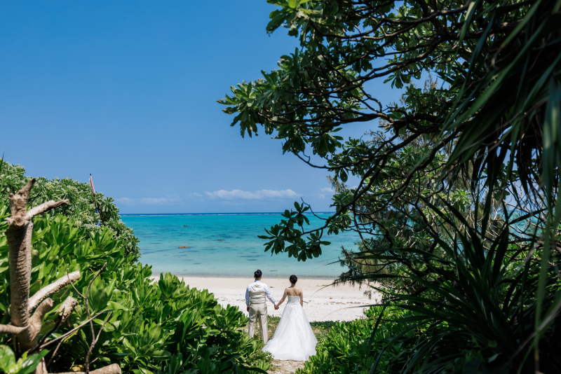 晴天のビーチで