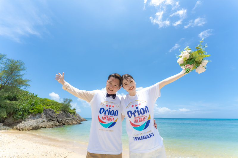 お揃いのTシャツでリゾート感を演出