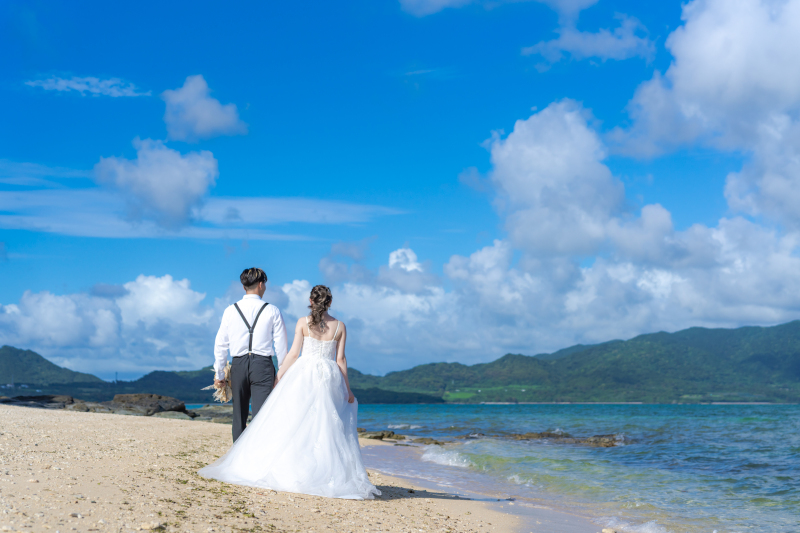 美しいビーチでの撮影