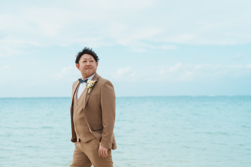 ブラウンのタキシードでお洒落さUP♪