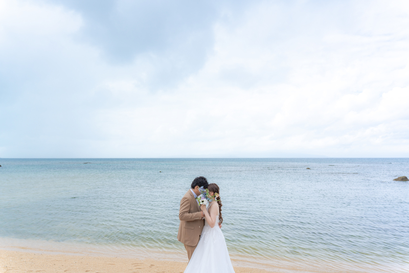 ブーケを使ったロマンチックショット