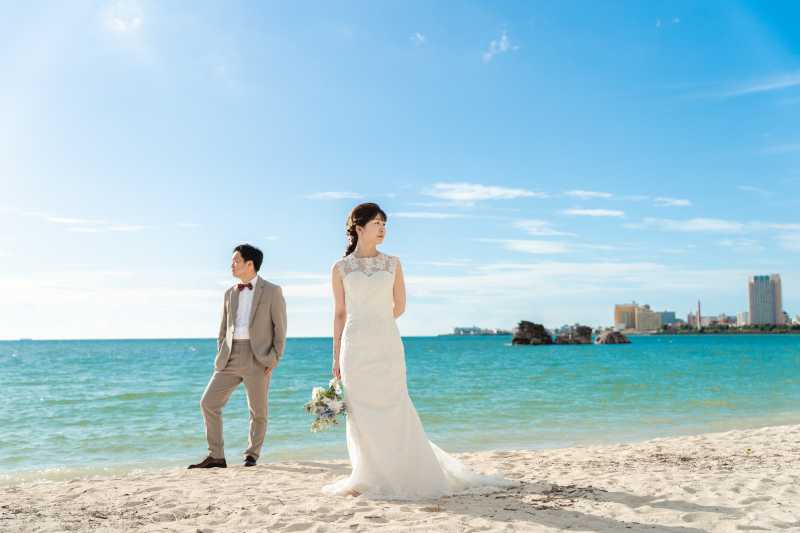 【沖縄本島】＼美肌・痩身・小顔 のAI加工付＆衣裳選び放題／4～6月も間に合う♪憧れのビーチフォト50カットを71,500円で♪