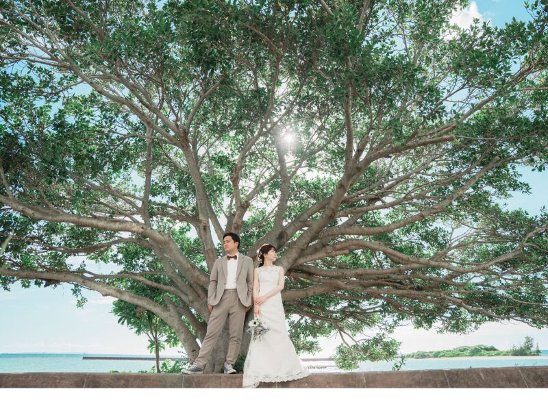 【沖縄本島】＼4～6月撮影で南国リゾートを満喫♪／ビーチ＆グリーンフォト100カット★衣装選び放題＆ヘアメイク全て込8.8万円！
