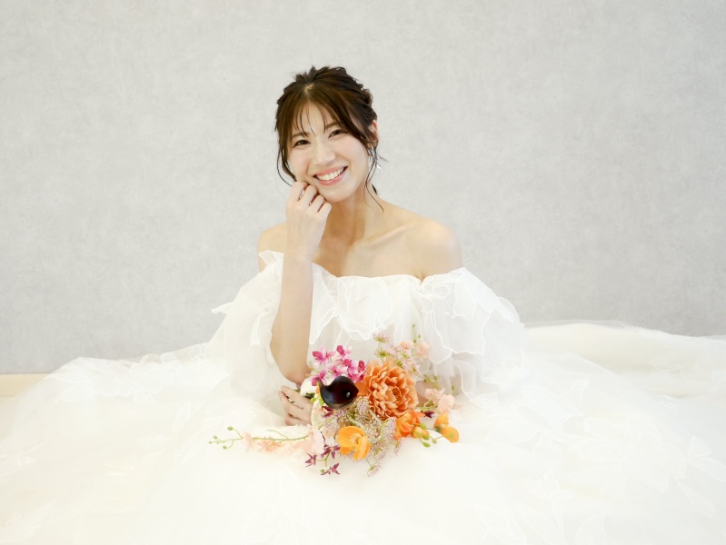 ソロウェディングドレス　スタジオ撮影