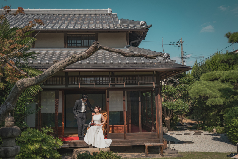 堺市にある歴史的な邸宅でフォトウェディング