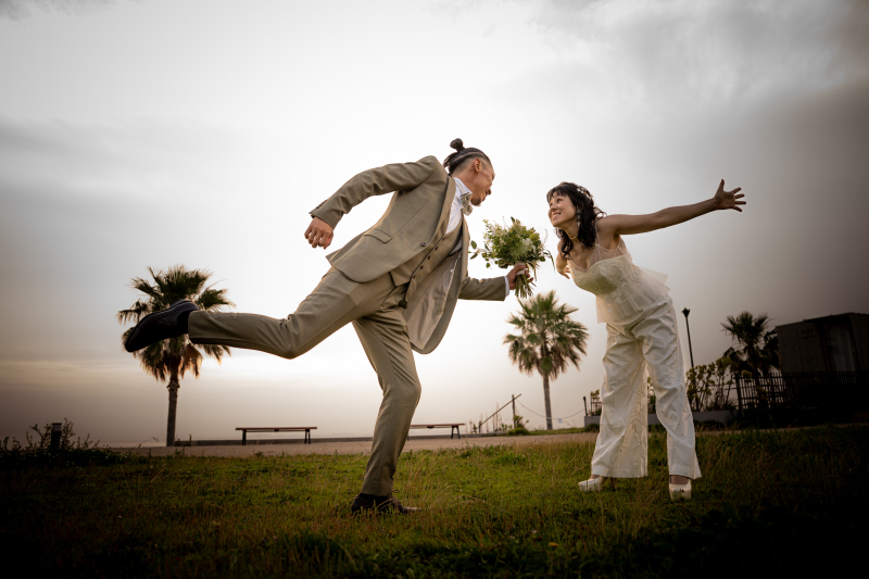 【りんくうタウン】ドレス&タキシード×ロケーション撮影60分◆衣装・ヘアメイク・ブーケ・全データ付き