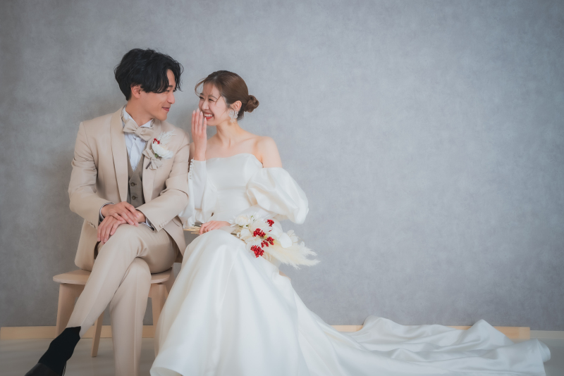 【平日限定】¥132,000▸¥99,000 洋装2着×スタジオ30分撮影◆衣装・ヘアメイク・ブーケ・全データ付き