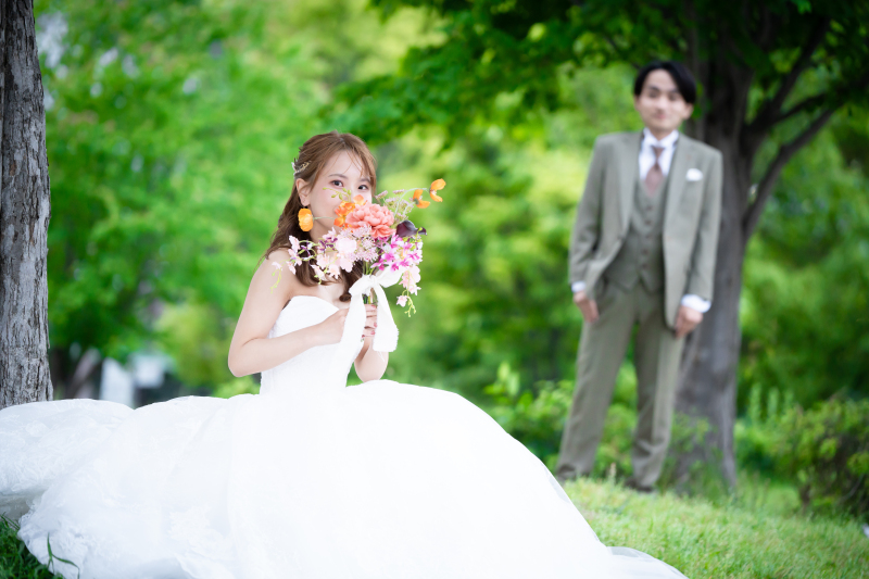 ドレス&タキシード×ロケーション撮影60分◆衣装・ヘアメイク・ブーケ・全データ付き