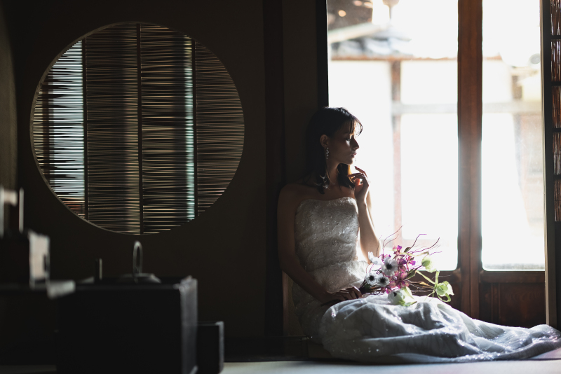 ソロウェディングフォト◆洋装×スタジオ30分撮影◆ 衣装・ヘアメイク・ブーケ・全データ付き