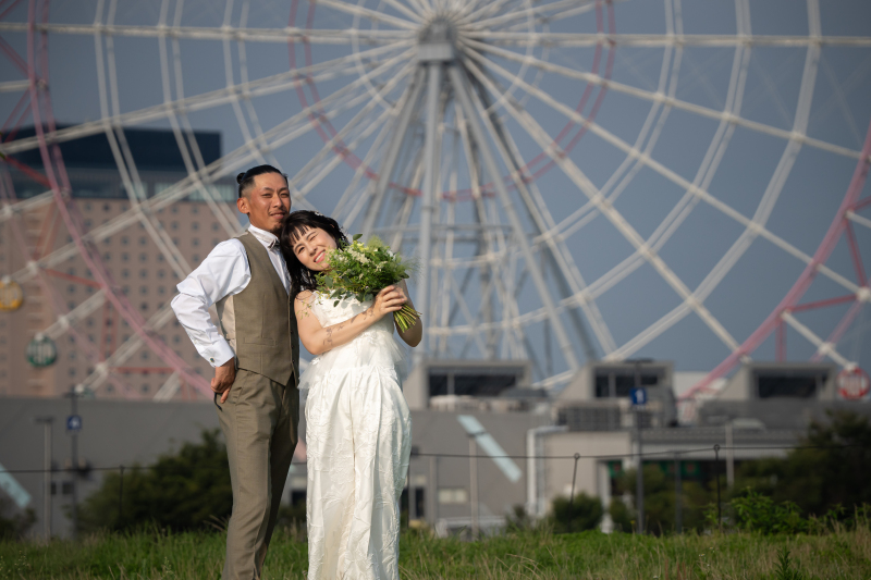 【りんくうタウン】ドレス&タキシード×ロケーション撮影60分◆衣装・ヘアメイク・ブーケ・全データ付き