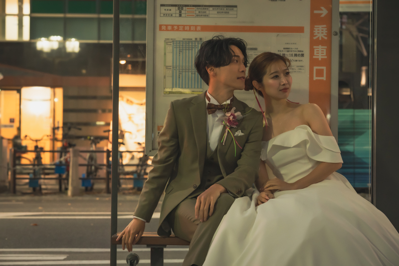 【南大阪*堺東商店街】洋装×ロケーションフォト◆衣装・ヘアメイク・ブーケ・全データ付き