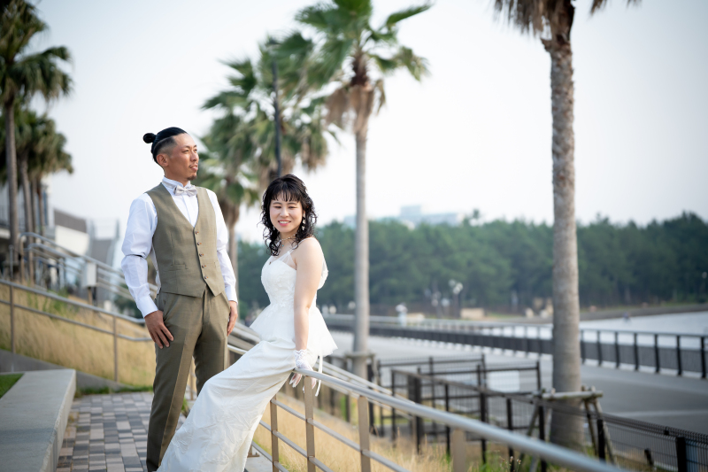 【りんくうタウン】ドレス&タキシード×ロケーション撮影60分◆衣装・ヘアメイク・ブーケ・全データ付き